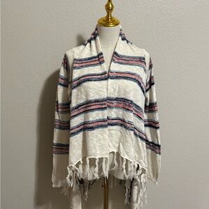 Love Change Italy Women's Knit Cardigan Open Front, White, Size L